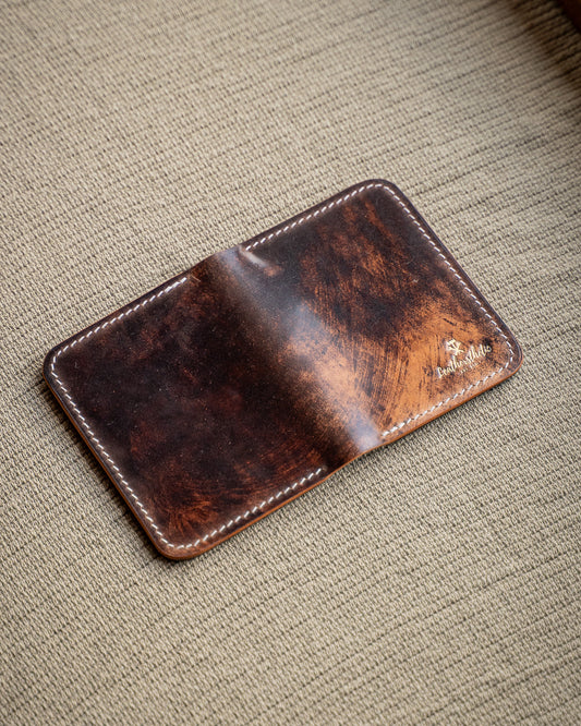 Ръчно изработен Кардхолдър от Shell Cordovan кожа Leathersthetic