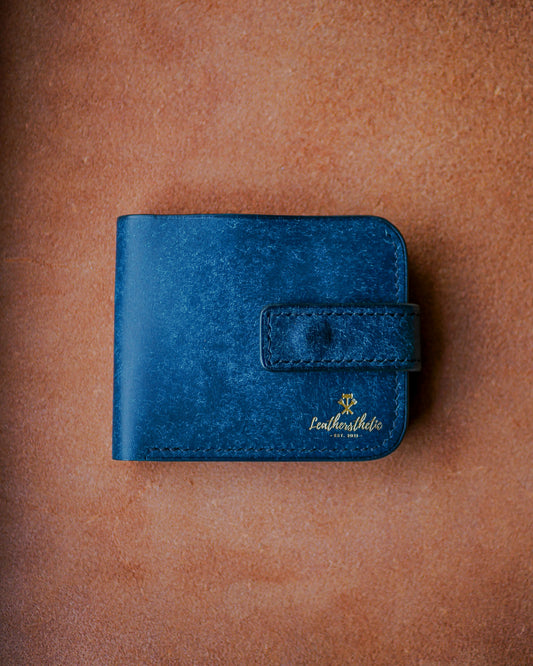 Ръчно изработен Класически кожен портфейл със закопчалка Leathersthetic
