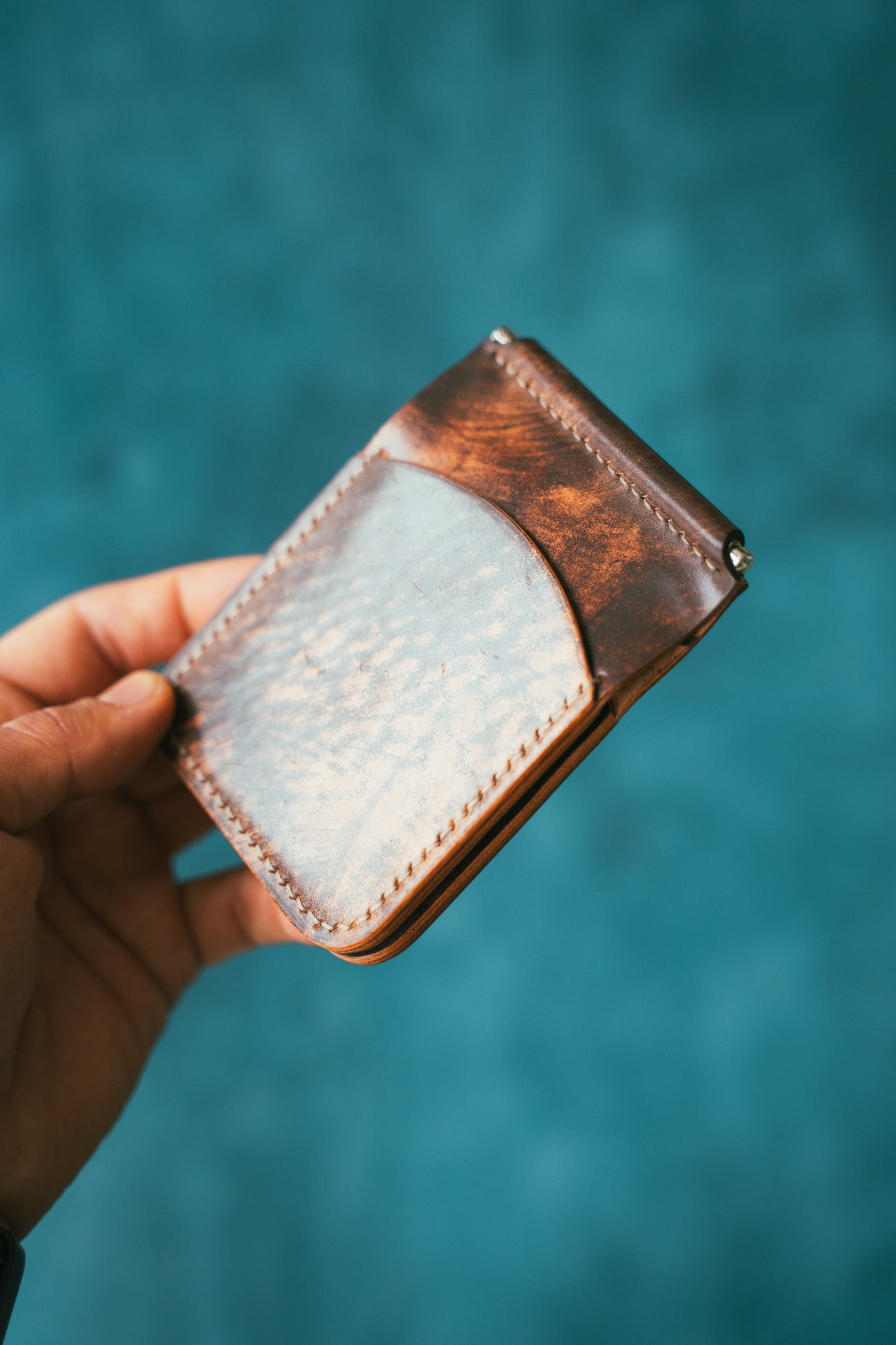 Ръчно изработен Shell Cordovan кардхолдър Leathersthetic