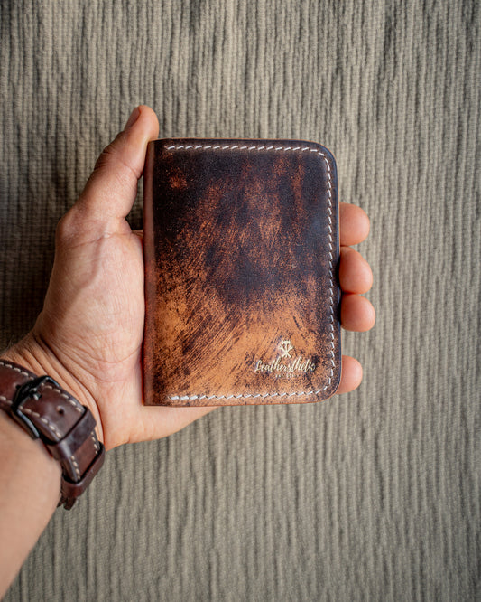 Ръчно изработен Кардхолдър от Shell Cordovan кожа Leathersthetic