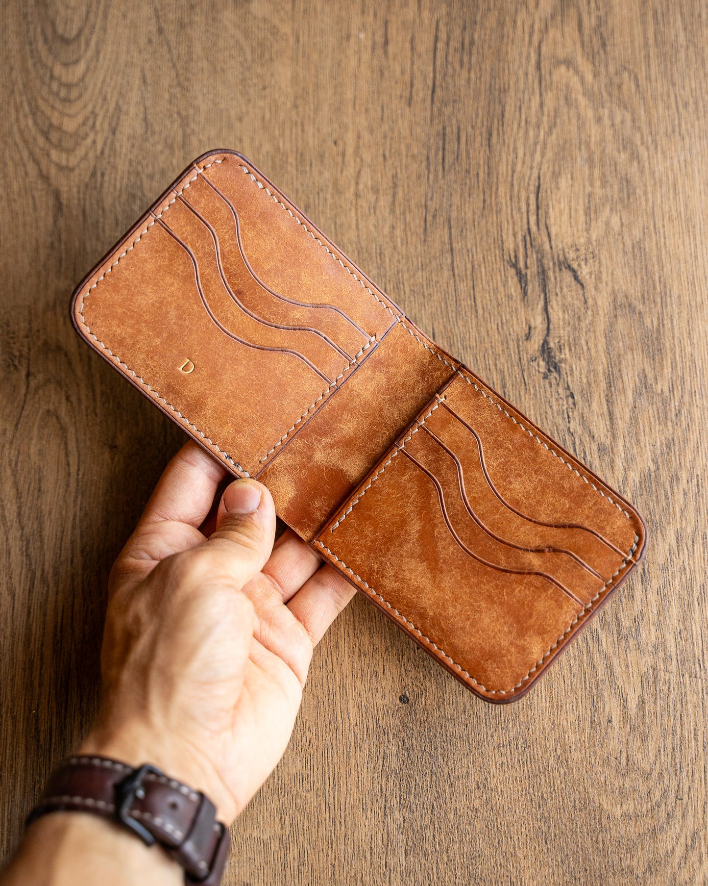 Ръчно изработен Класически портфейл Shell Cordovan Leathersthetic