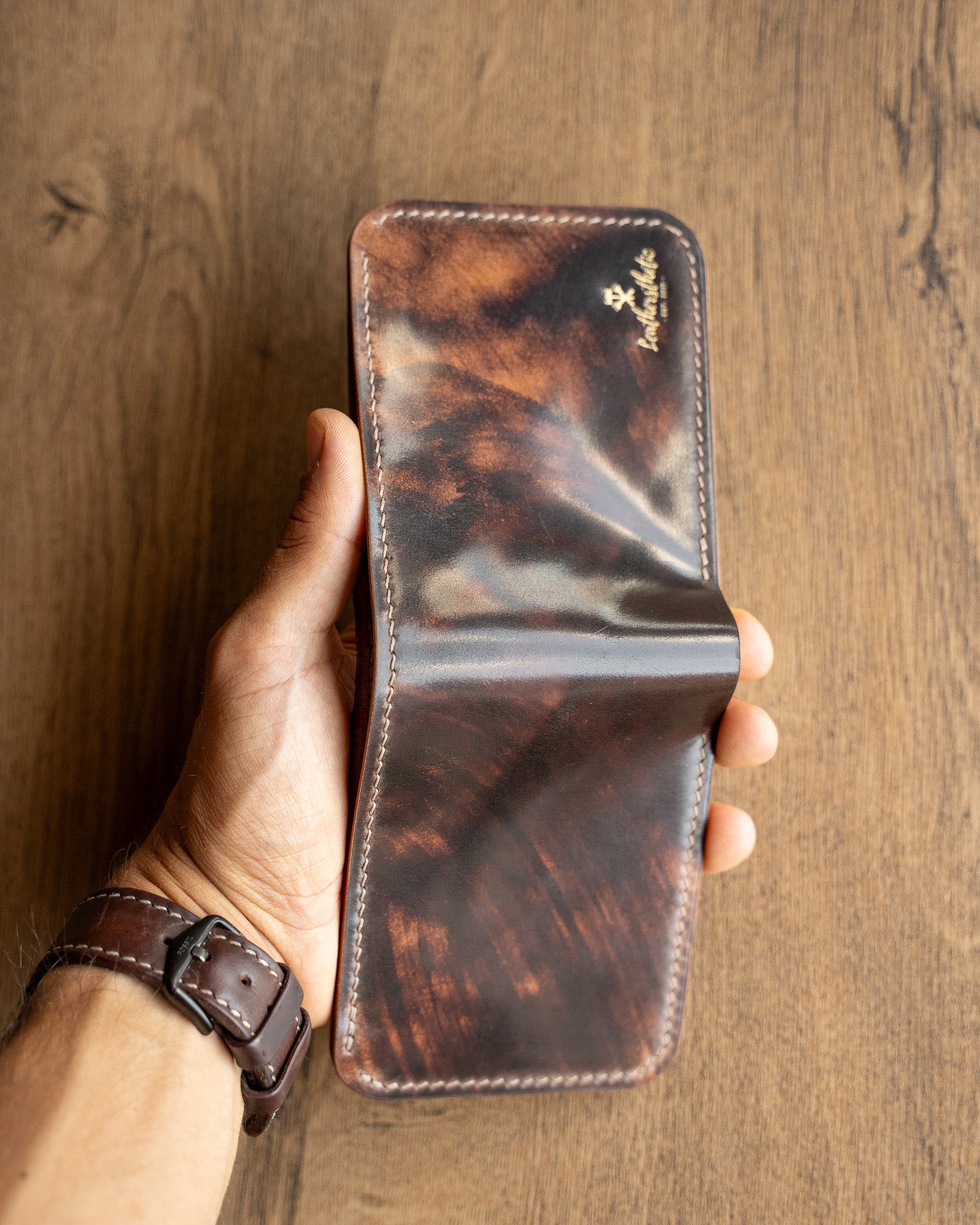 Ръчно изработен Класически портфейл Shell Cordovan Leathersthetic