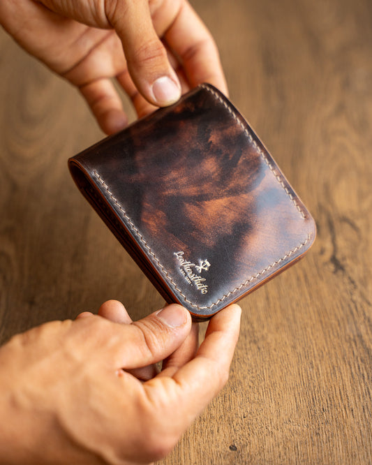 Ръчно изработен Класически портфейл Shell Cordovan Leathersthetic