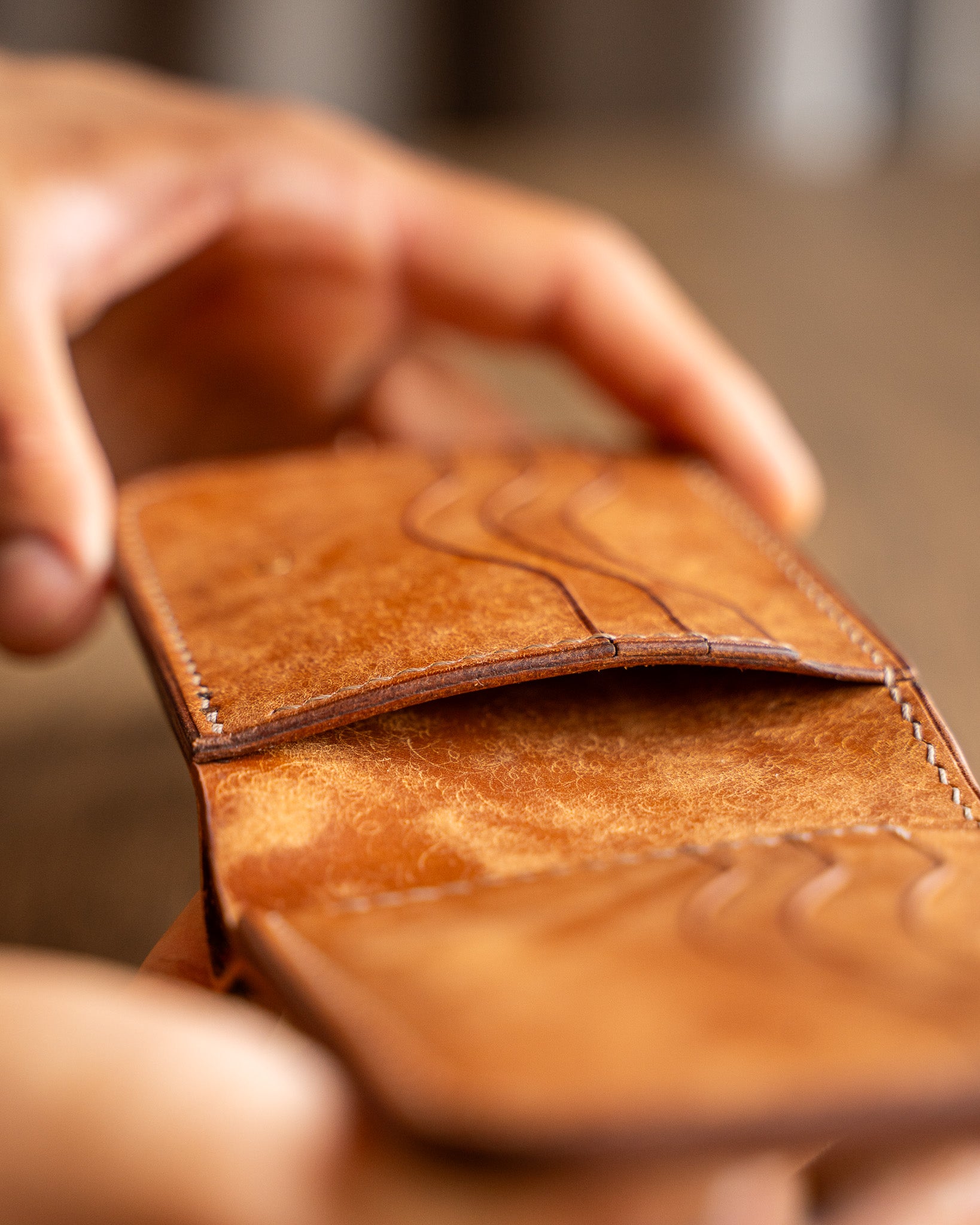Ръчно изработен Класически портфейл Shell Cordovan Leathersthetic