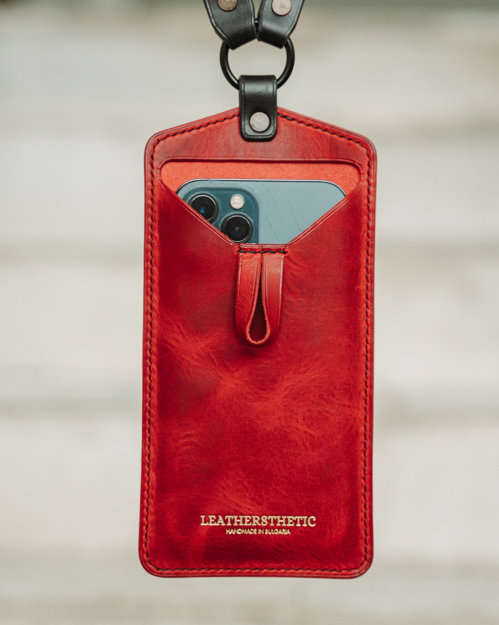 Ръчно изработен кожен Кожена чанта за телефон Lathersthetic