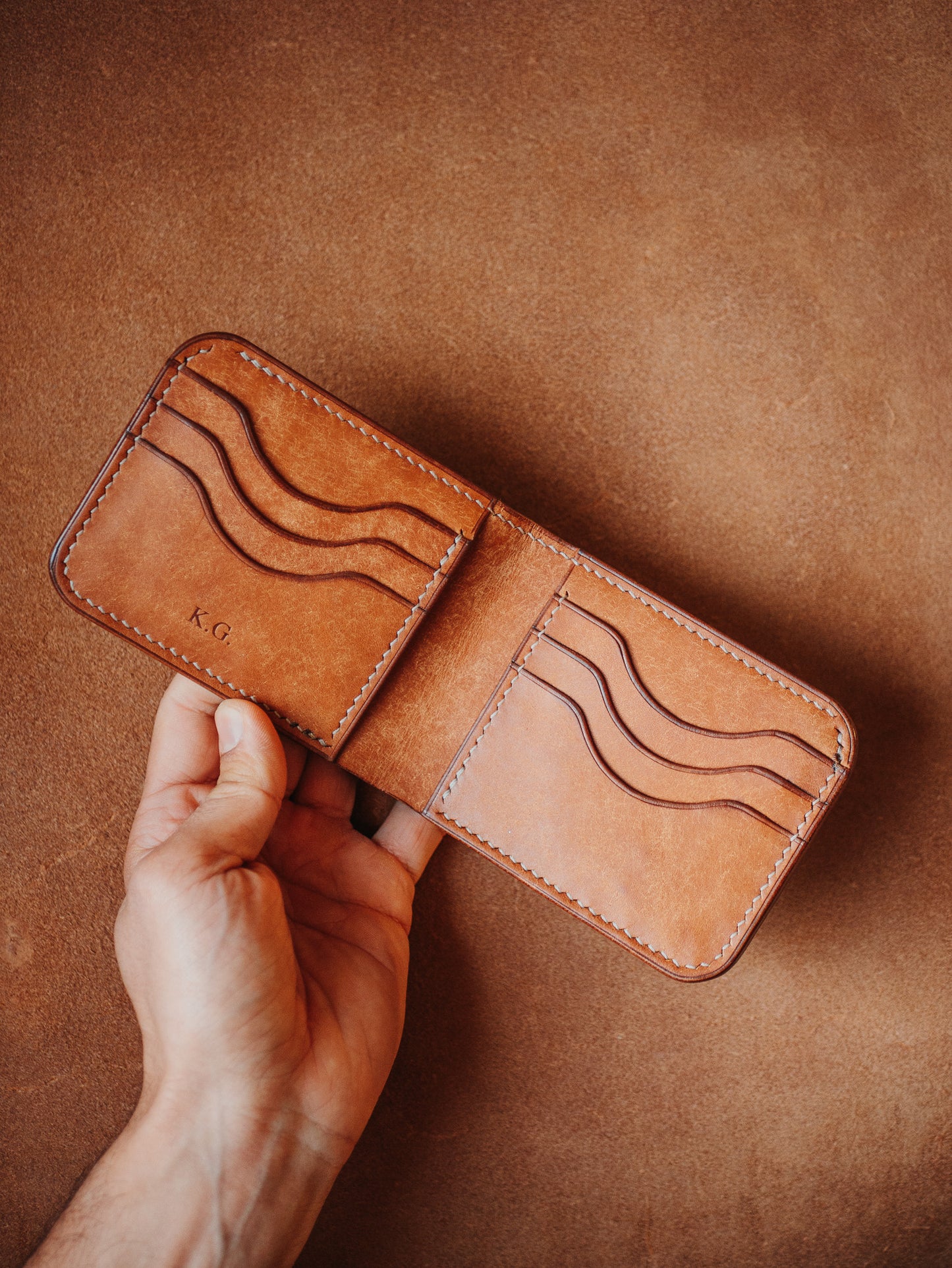 Ръчно изработен Портфейл с двойно разделение Leathersthetic