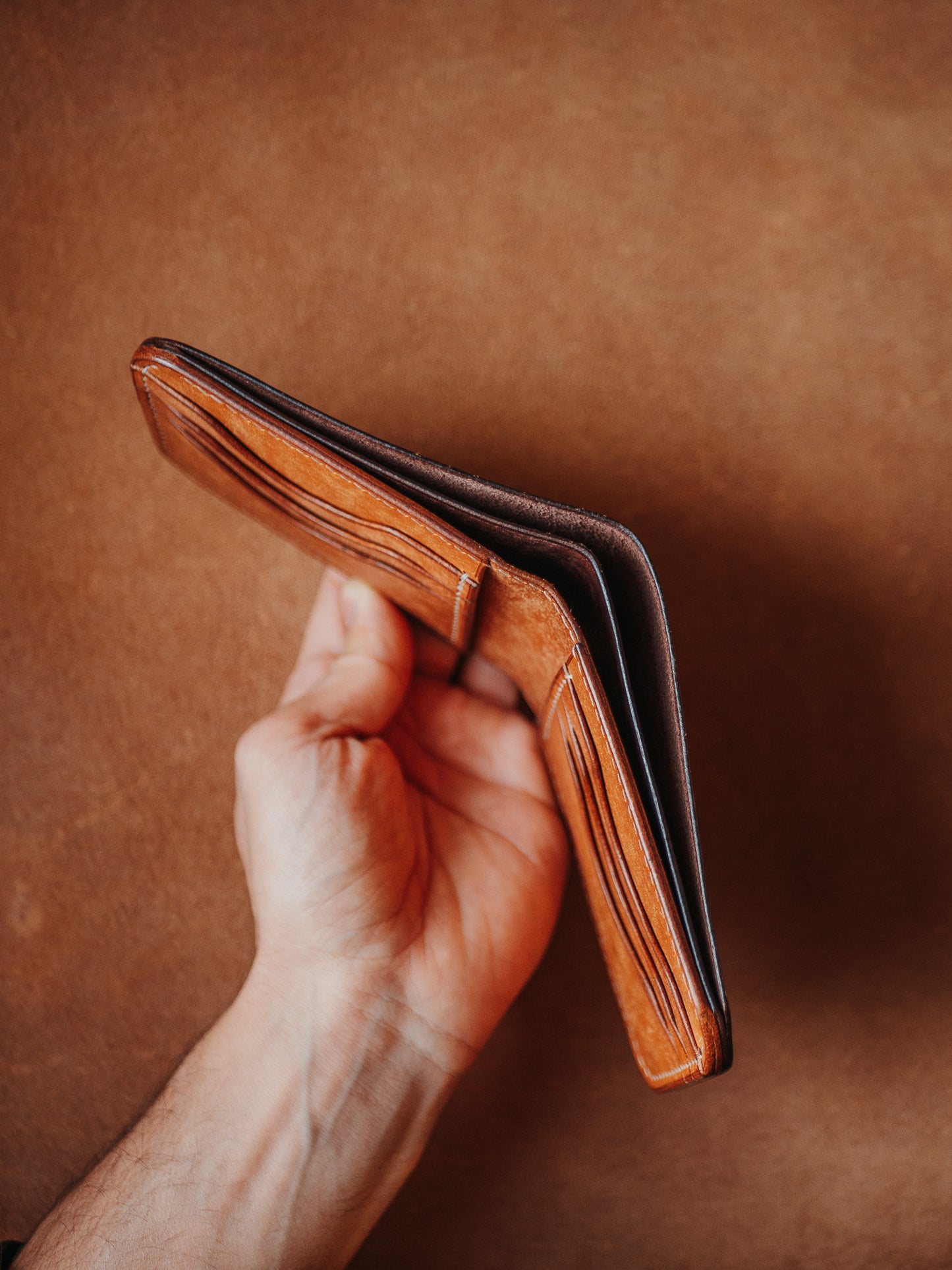 Ръчно изработен Портфейл с двойно разделение Leathersthetic