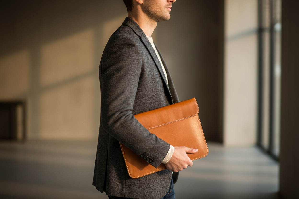 Ръчно изработен кожен Кожен калъф за лаптоп Lathersthetic